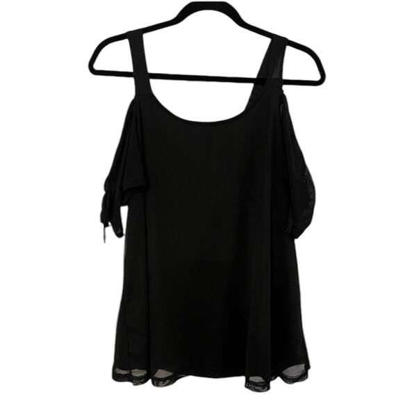 Ultra Flirt Junior’s Top Black Cold Shoulder XL - Picture 1 of 12